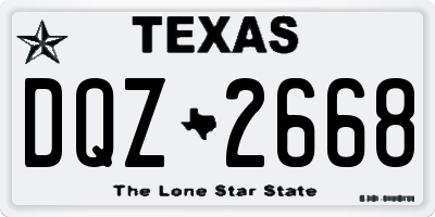 TX license plate DQZ2668