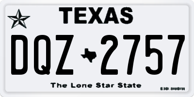 TX license plate DQZ2757