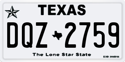 TX license plate DQZ2759