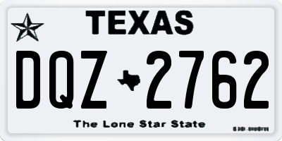TX license plate DQZ2762