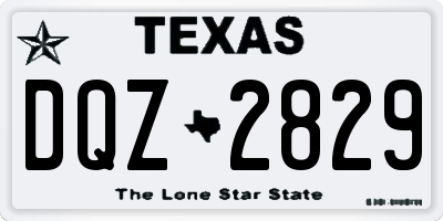 TX license plate DQZ2829