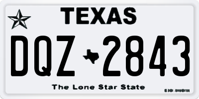TX license plate DQZ2843