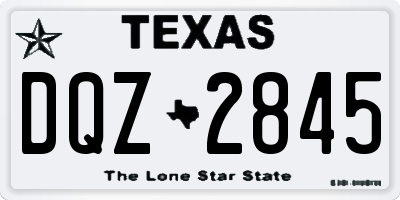 TX license plate DQZ2845