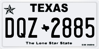 TX license plate DQZ2885