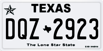 TX license plate DQZ2923
