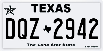 TX license plate DQZ2942