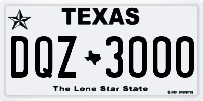 TX license plate DQZ3000