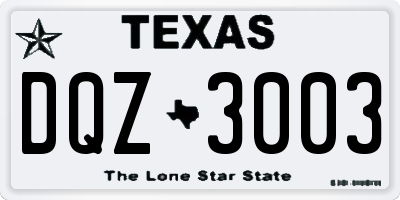 TX license plate DQZ3003