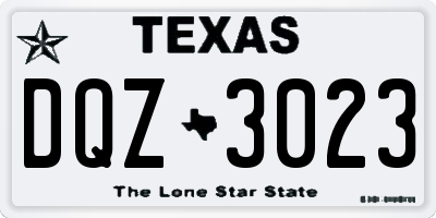 TX license plate DQZ3023
