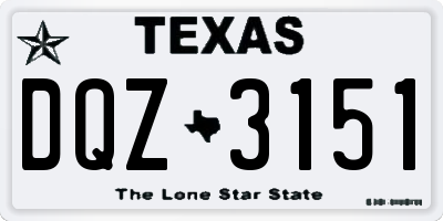 TX license plate DQZ3151