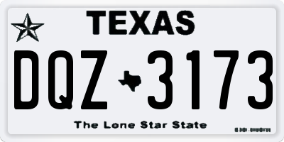 TX license plate DQZ3173