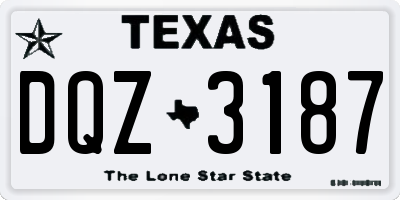 TX license plate DQZ3187