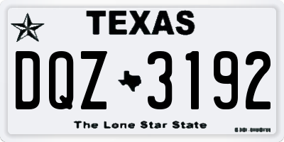 TX license plate DQZ3192