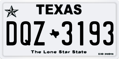 TX license plate DQZ3193