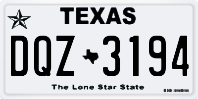 TX license plate DQZ3194