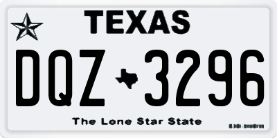 TX license plate DQZ3296