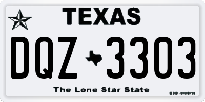 TX license plate DQZ3303