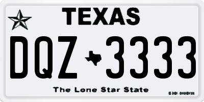 TX license plate DQZ3333