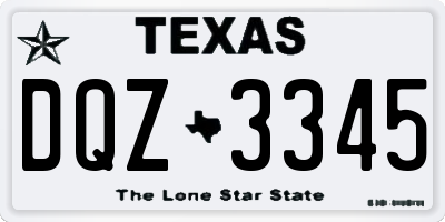 TX license plate DQZ3345