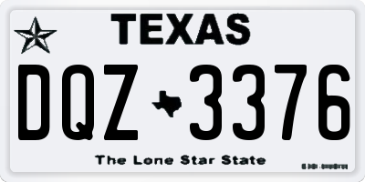 TX license plate DQZ3376