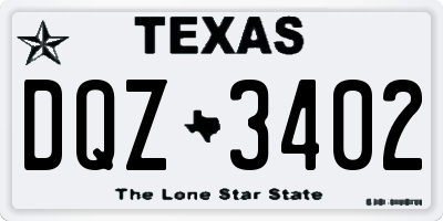TX license plate DQZ3402