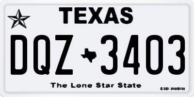 TX license plate DQZ3403