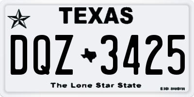 TX license plate DQZ3425