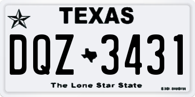 TX license plate DQZ3431