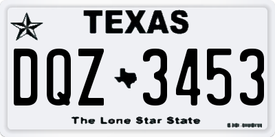 TX license plate DQZ3453