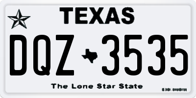 TX license plate DQZ3535