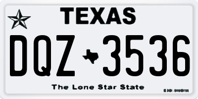 TX license plate DQZ3536