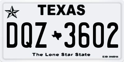 TX license plate DQZ3602