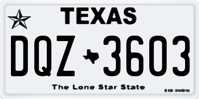 TX license plate DQZ3603