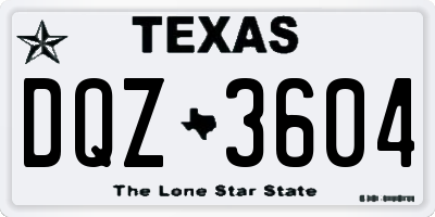 TX license plate DQZ3604