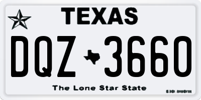 TX license plate DQZ3660