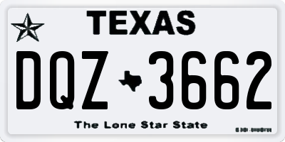 TX license plate DQZ3662