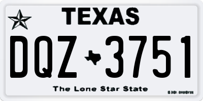TX license plate DQZ3751