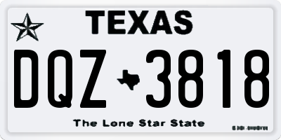 TX license plate DQZ3818