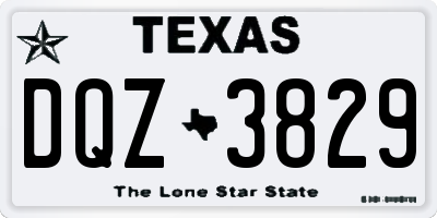 TX license plate DQZ3829