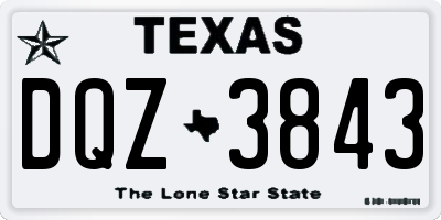 TX license plate DQZ3843