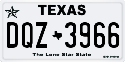 TX license plate DQZ3966