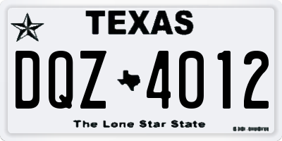 TX license plate DQZ4012
