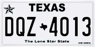 TX license plate DQZ4013