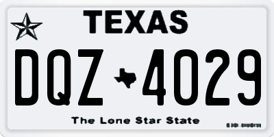 TX license plate DQZ4029