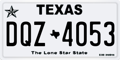 TX license plate DQZ4053