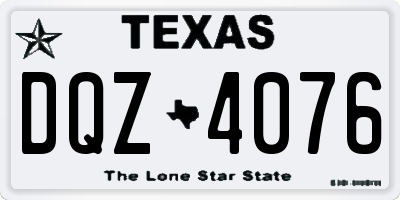 TX license plate DQZ4076