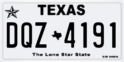 TX license plate DQZ4191