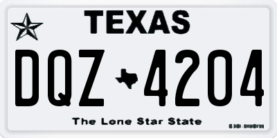 TX license plate DQZ4204