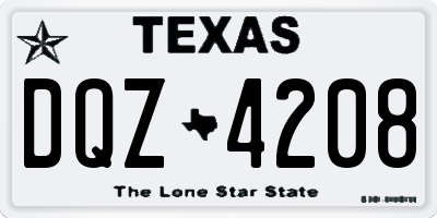 TX license plate DQZ4208