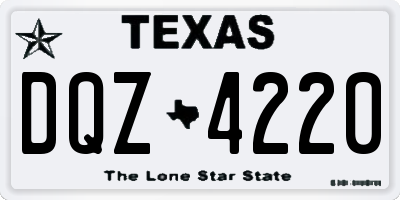 TX license plate DQZ4220